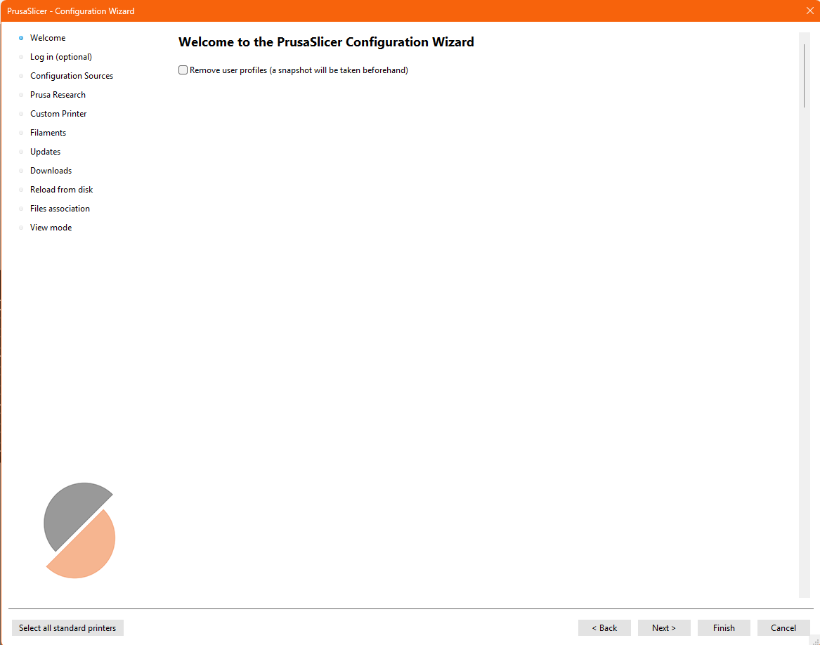 config wizard first step